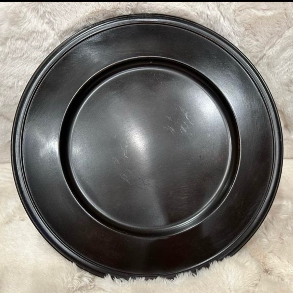 NEW! 4 - POTTERY BARN BRONZE CHARGER PLATES - QTY: 4 - NEW IN BOXES